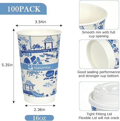 Disposable paper coffee cups | Hot & Cold Beverage, Thickened Leak-Proof - Image 2