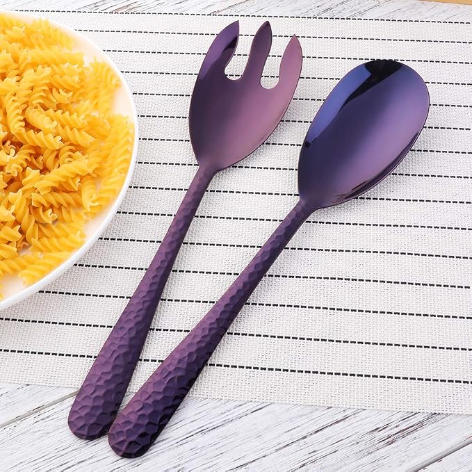 Salad Spoon and Fork Set, 12 Inch Stainless Steel Salad Server, Dishwasher Safe - Image 5
