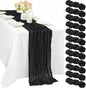 Black 12 Pcs Cheesecloth Table Runner 10FT Gauze Fabric Boho Cheese Cloth Table by Sunnyline