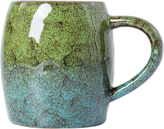 Handmade 22oz Ceramic Coffee Mug, Ergonomic Large Handle, Ideal Gift by XIYUANJI