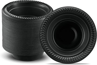 PLASTICPRO 800 PCS Black Plastic Bowls Light Weight 5 oz Small Plastic Soup by PLASTICPRO