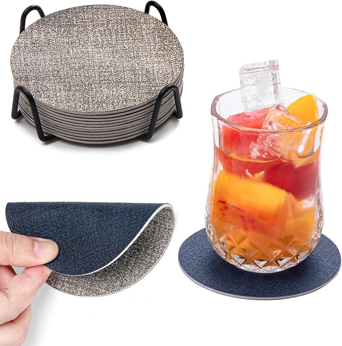 Faux Leather Drink Coasters by Chitomars