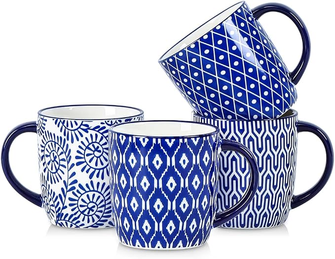 Selamica 10 OZ Coffee Mugs Set of 4, Small Coffee Cups Ceramic by Selamica