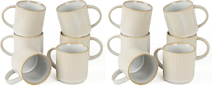 famiware Coffee Mug Set for 6, Star 12 oz Catering Mugs Cup Set by Famiware