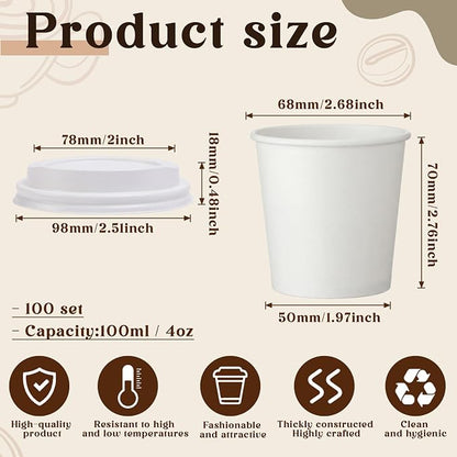 100 Sets 4 oz Disposable Espresso Cup - Image 2