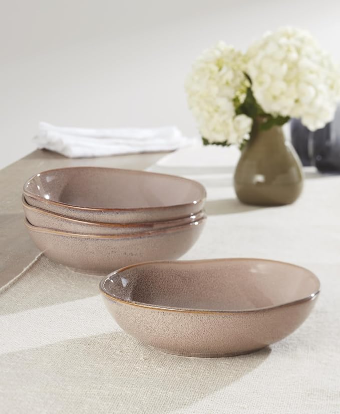 Oneida Dinnerware Set, Organic Shades Clay Pasta Bowls, Service - Image 4
