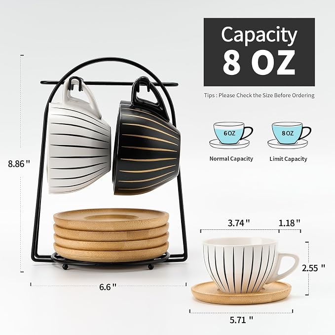 LUKA Ceramic Demitasse Espresso Cups Set - Image 3