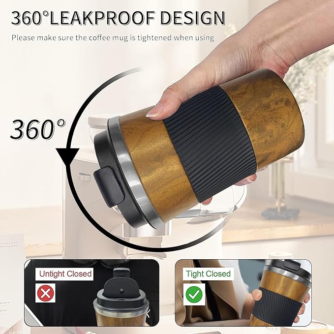 Insulated Travel Coffee Mug, Stainless Steel Coffee Cup - Image 5