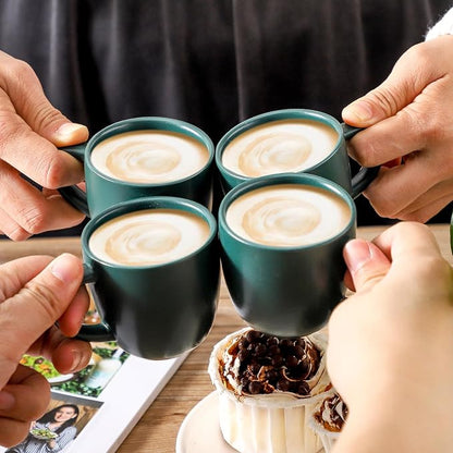 Hasense Stackable Porcelain Mini Espresso Cups and Saucers Set of 6, 4 OZ - Image 3