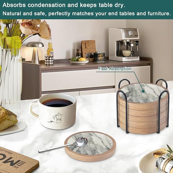 6 Pack Absorbent Coasters Set - Image 4