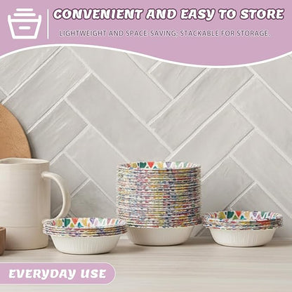 30 Pack Paper Bowls, 16 Oz Disposable Soup Bowl, Heavy Duty Printed Disposable - Image 6