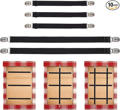 Table Cloth Holder Clips Hidden Strap 5 Pack - Adjustable Elasticity Picnic Tablecloth Clip Perfect for Thick Tables Bench Cover Picnic Party Camping and RV Accessories
