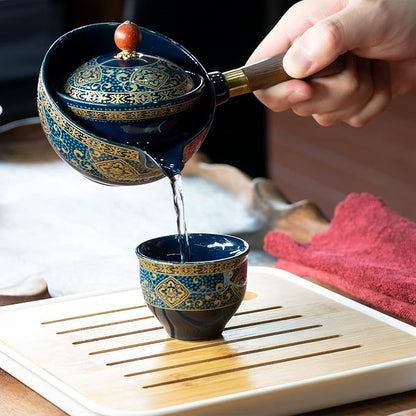 LURRIER Porcelain Chinese Gongfu Tea Set, Portable Teapot Set - Image 5