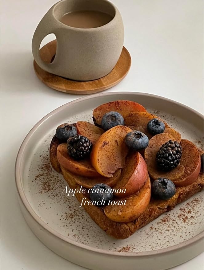 6 oz Clay Cup and Wood Saucer Set of 1, Ceramic Coffee Latte Art Mug - Image 9