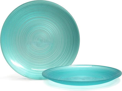 " OCCASIONS " 100 Plates Pack,(50 Guests) Premium Wedding Party Disposable Plastic Plates Set -50 x 10'' Dinner + 50 x 7'' Salad/Dessert (Belize in Aqua)