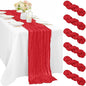 Red 6 Pieces 35 x 120 Inches Long Cheesecloth Table Runner Gauze Fabric 10Ft by Sunnyline