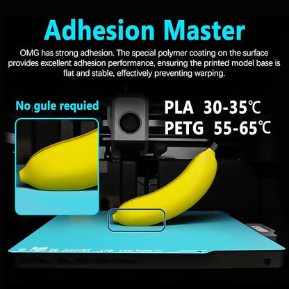 2.0 Upgraded OMG Cool Plate for Bambu Lab P2S/P1S/P1P/A1/X1/X1C, 257x257mm Thicker Magnetic Bamboo Build Plate with Supertack Smooth Surface, Low-temperature 3D Printer Bed Plate for PLA PETG Printing