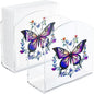 Butterfly Decor Napkin Holder for Table, 2 Pack 5"x5" Spring Paper Holder for Kitchen, Party, Dining Restaurant, Bar Summer Rustic Cocktail Paper Napkin Dispenser for Table Decoration Gift