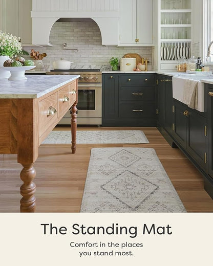 House of Noa Nama Standing Mat – Anti-Fatigue Cushioned Kitchen Mats for Floor | Ergonomic Bounce-Back Foam Kitchen Mats | Anti-Fatigue Mats for Kitchen & Standing | Ula Calico | 22" x 72"