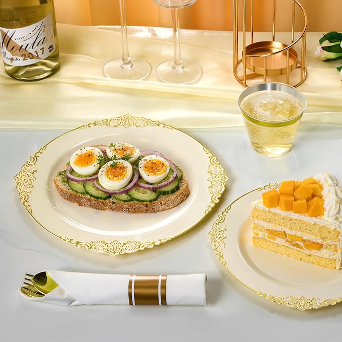 Bestluck 350PCS Ivory Disposable Dinnerware - Image 5