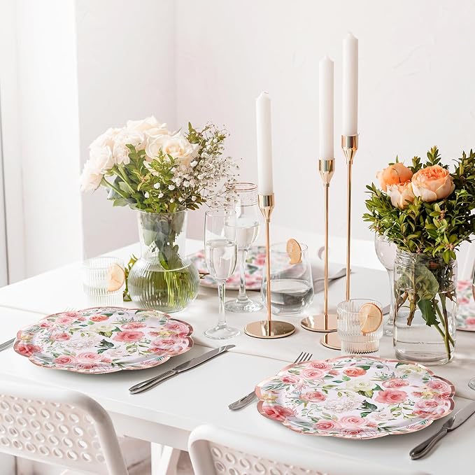 WRAPAHOLIC 25Pcs Floral Paper Plates - Image 4