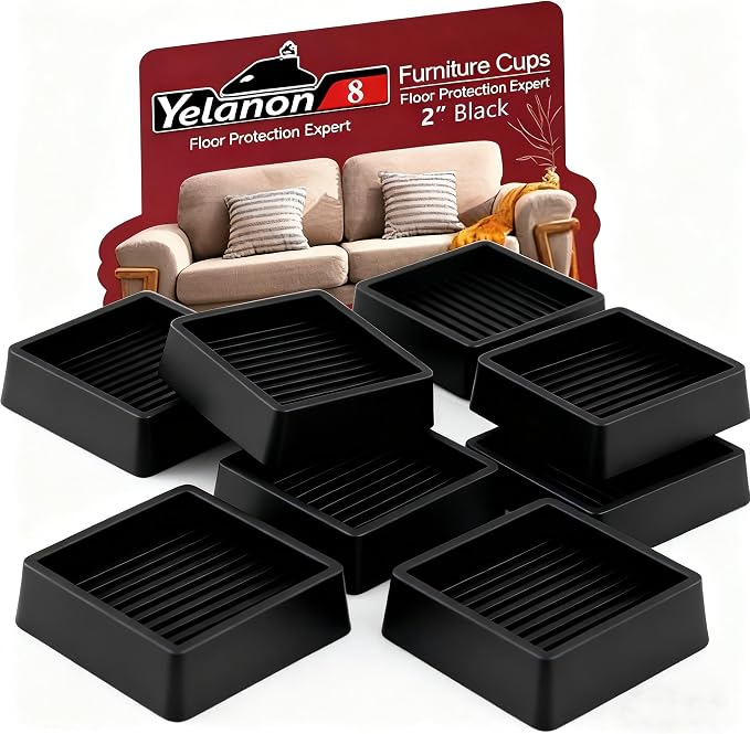 Furniture Coasters, Rubber Furniture Feet, Anti Slide Floor Protector by Yelanon