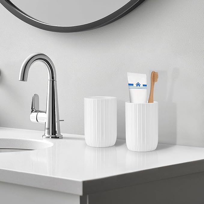 Bathroom Tumbler Cup Ceramic 12.6oz Reusable Toothbrush Cup 375ml, Toothbrush - Image 4