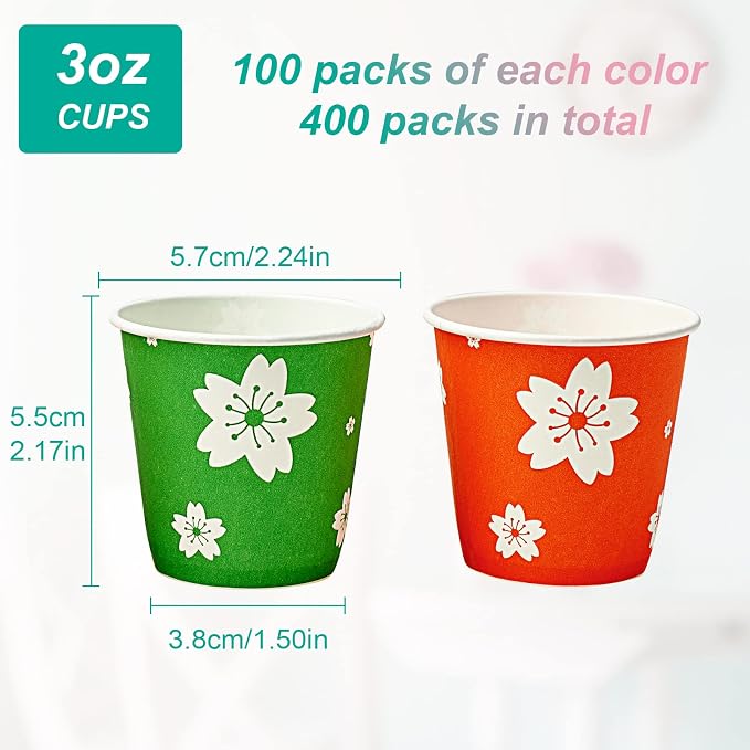 LITOPAK 400 Pack 3 oz Paper Cups, Small Paper bathroom cups 3 ounce | - Image 2
