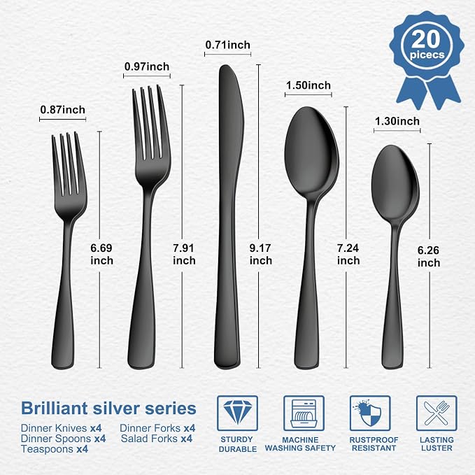 BEWOS 20 Piece silverware set - Image 2