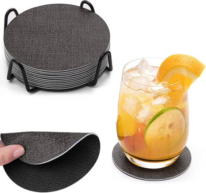 Faux Leather Drink Coasters by Chitomars