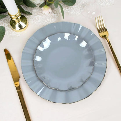 Efavormart 10 Pack | Dusty Blue 6" Round Plastic Dessert Salad Plates, - Image 9