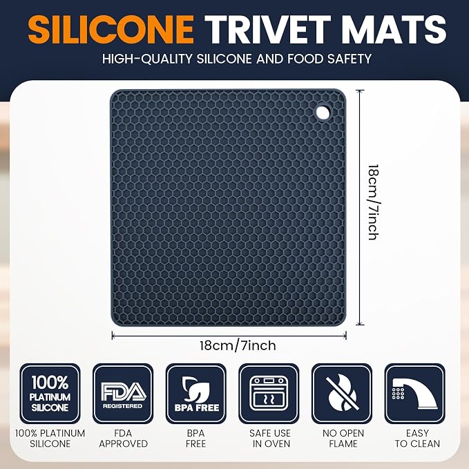 Silicone Trivet Mats 4 Heat Resistant Pot Holders Multipurpose Non-Slip Hot Pads - Image 2