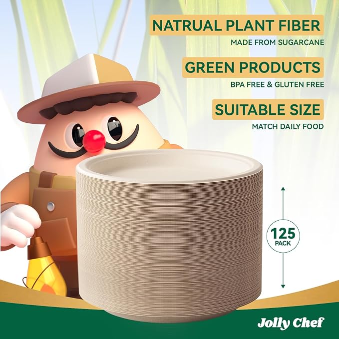 Compostable Heavy Duty Plates   Eco-Friendly Disposable Paper - Image 6