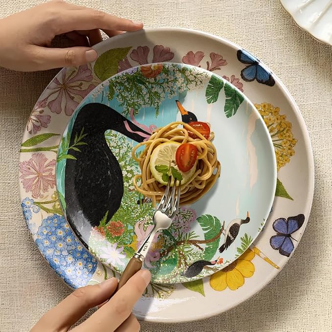 11 Inch Dinner Plates Set of 4, Ceramic Large Kitchen Plates | Ideal - Image 5