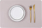 Wipeable Placemats Leather Table Mats Waterproof Heat-Resistant Easy to Clean for Dining Table Set Kitchen Table (6, Taupe)