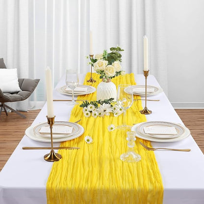 12 Pack Lemon Yellow Cheesecloth Table Runner 10Ft Gauze Cheese Cloth Table - Image 3