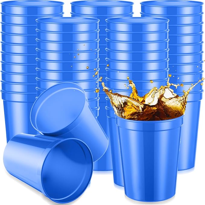 Yungyan 50 Pack 16 oz Stadium Cups Reusable Plastic Cups Blank Drink Stadium by Yungyan