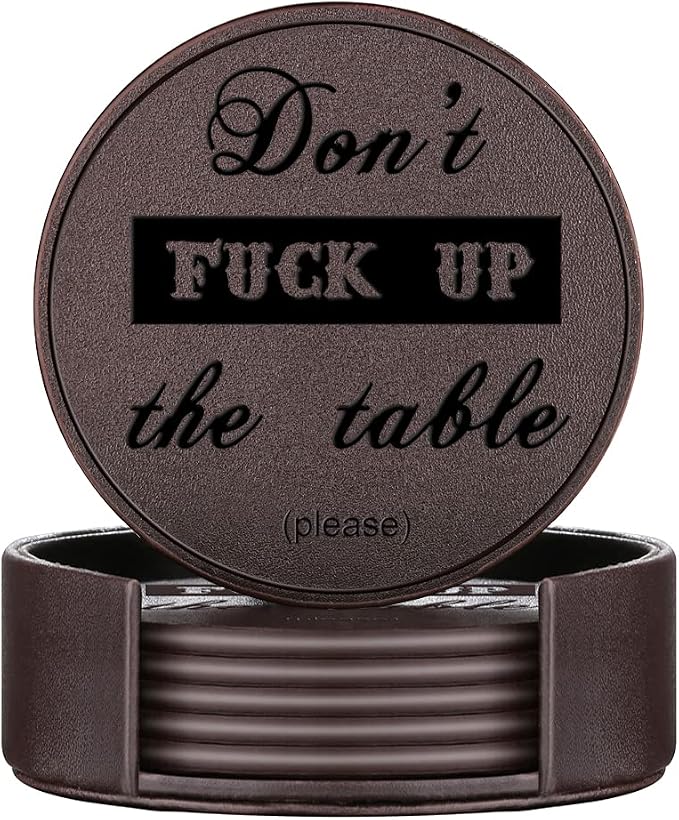 Funny Coasters, Thipoten Leather Coasters by THIPOTEN