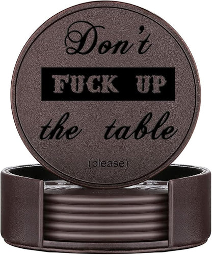 Funny Coasters, Thipoten Leather Coasters by THIPOTEN