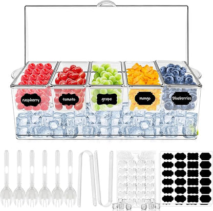 Ice Chilled Condiment Server Caddy, Bar Fruit Caddy by YEXEXINM