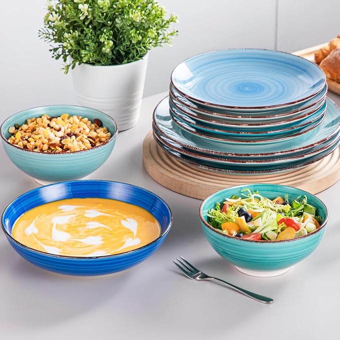 vancasso Bonita Stoneware Dinnerware Sets, 24 Pieces Dishes Set - Image 7