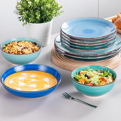 vancasso Bonita Stoneware Dinnerware Sets, 24 Pieces Dishes Set - Image 7