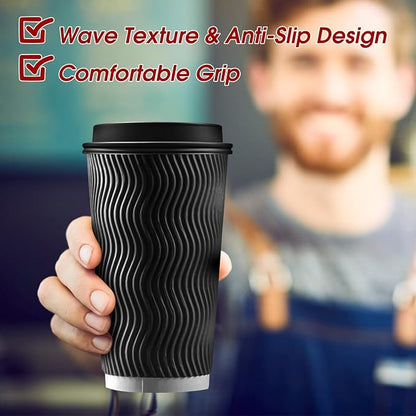 Ginkgo 100 Pack 16 oz Disposable Insulated Coffee Cups - Image 5