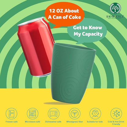 Homienly Plastic Cups Reusable 8 PCS Wheat Straw Cups a Good Alternative - Image 5