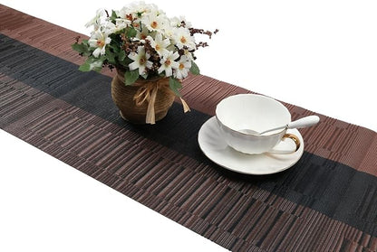 SHACOS Table Runners Woven Vinyl PVC Table Runner 12 x 36 inch Wipe Clean - Image 3