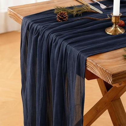Cheesecloth Table Runner, 120 Inch 10 FT, 35x120 Inches Boho Rustic Cheesecloth by Mkobon