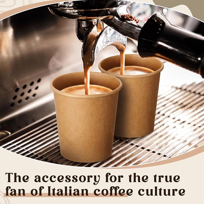 100 Pack 6oz Mini Coffee Cups Disposable Paper Cups Hot or Cold Beverage Cup - Image 6