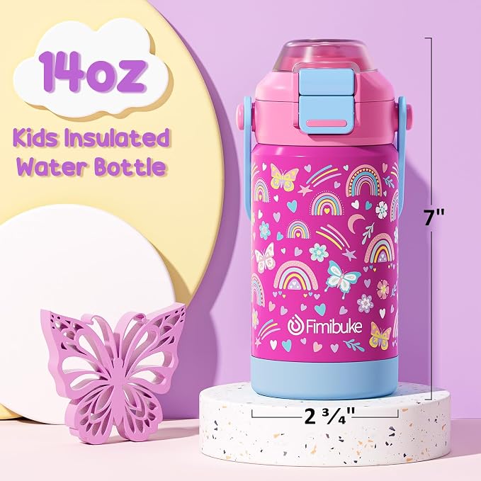 Fimibuke 14oz Kids Insulated Water Bottle - Image 5