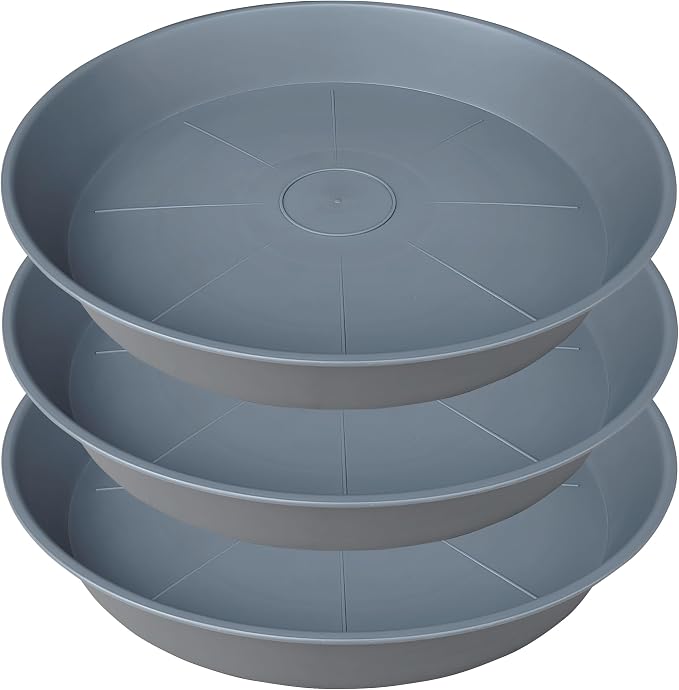 3 Pack of 20 22 inch Plant Saucer, 3.6" Depth Tray, Large Deep Garden Plastic by Bleuhome