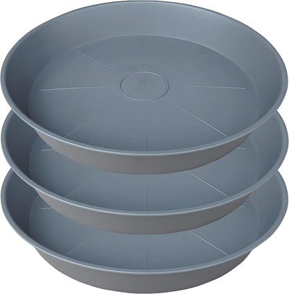 3 Pack of 20 22 inch Plant Saucer, 3.6" Depth Tray, Large Deep Garden Plastic by Bleuhome